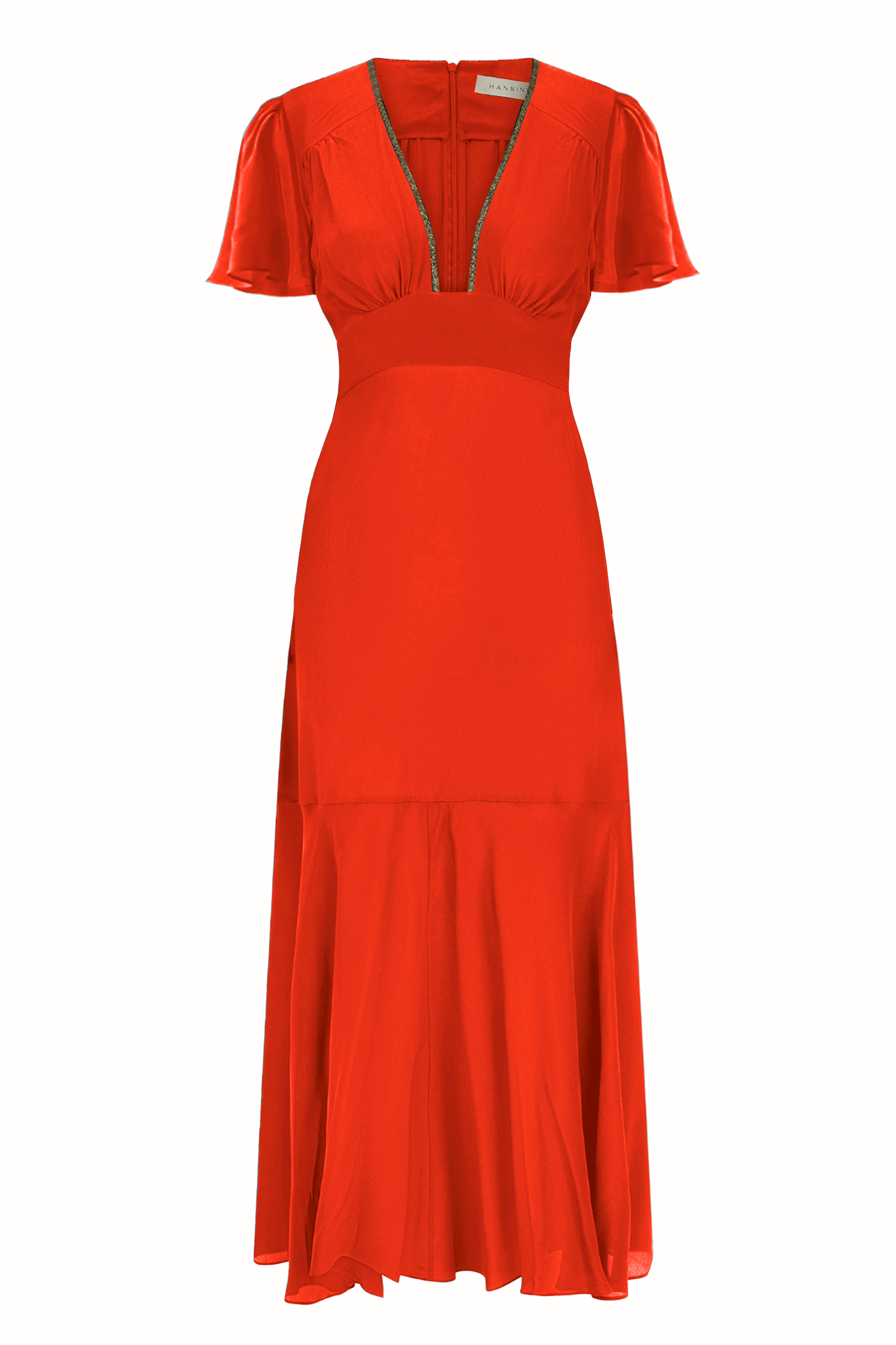 Iris Dress in Fire Red