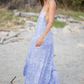Rhodes Dress in Dusty Sweetpea Balinese Feather Print