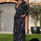 Thalia in Foglia Print in Charcoal