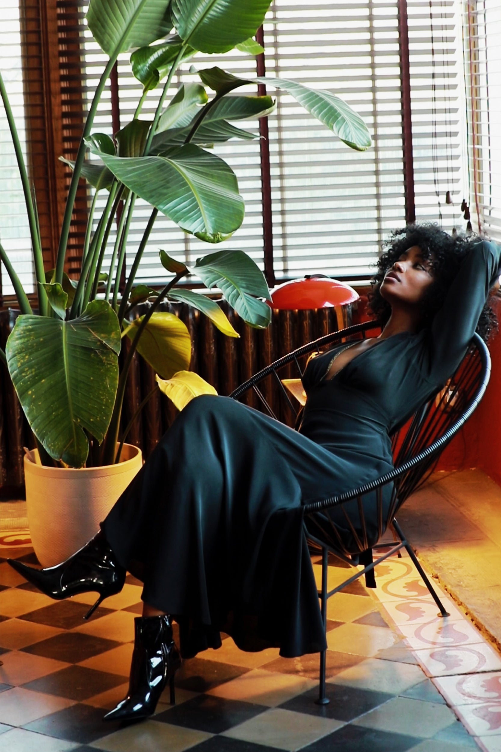 Electra in Block Silk in Black