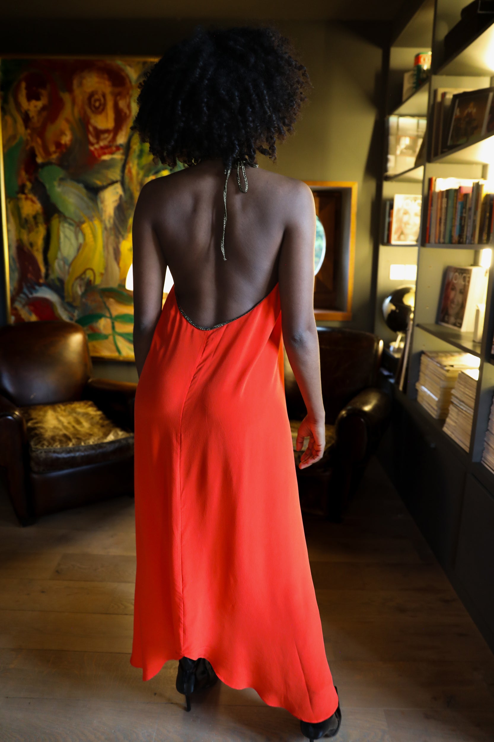 Rhodes Dress in Fire Red