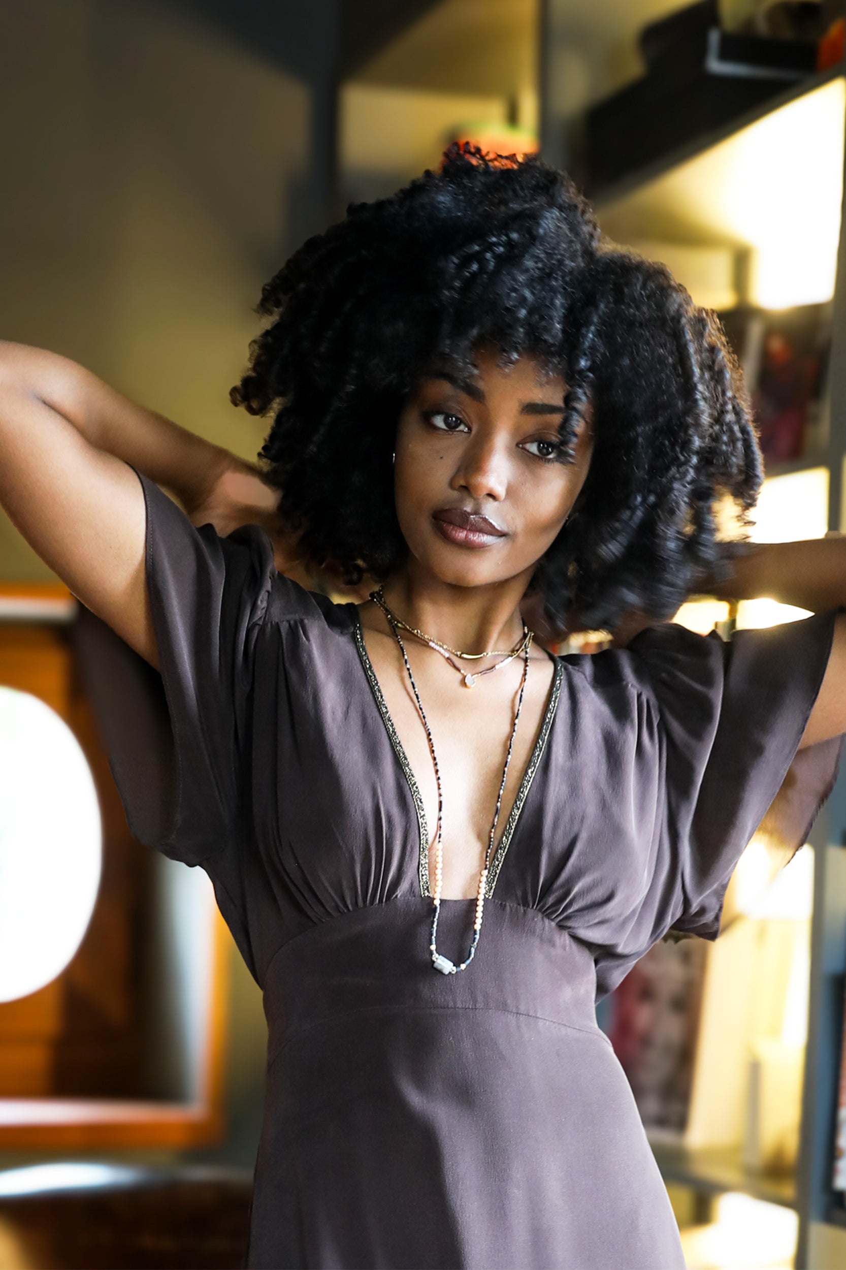 Iris Dress in Chocolate