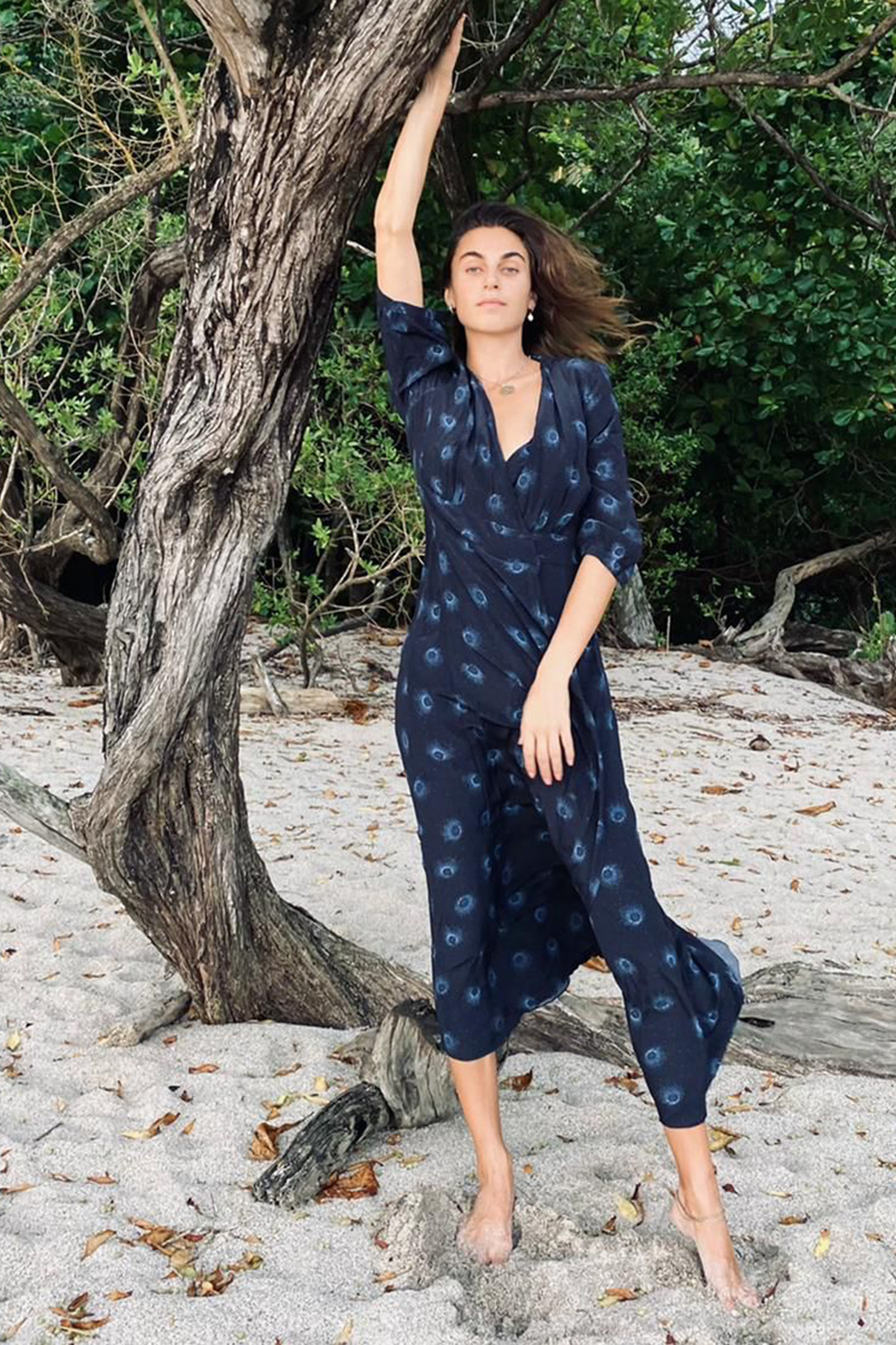 Athena in Medusa Print Silk in Midnight