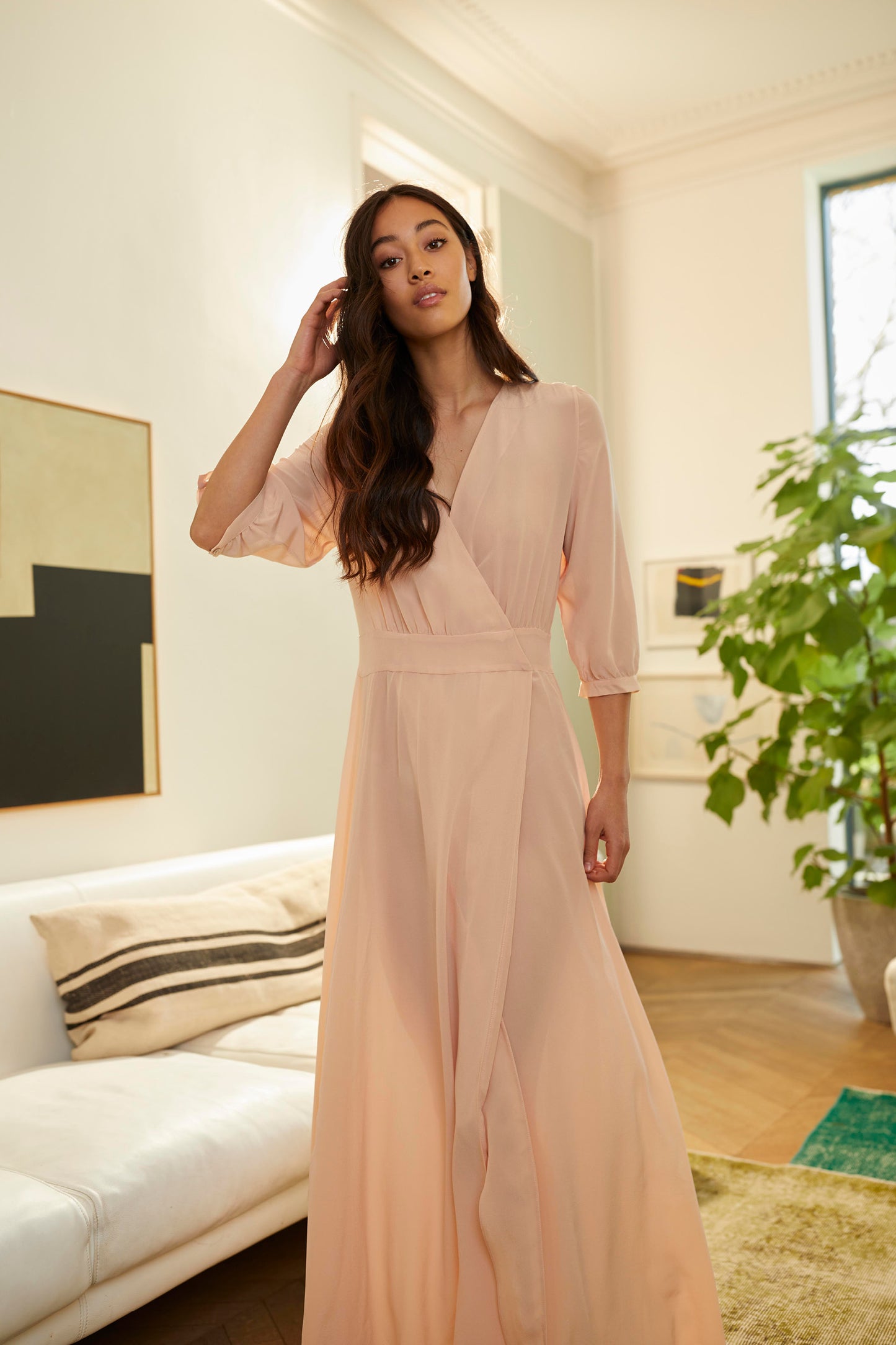 Athena Dress in Sand Blush