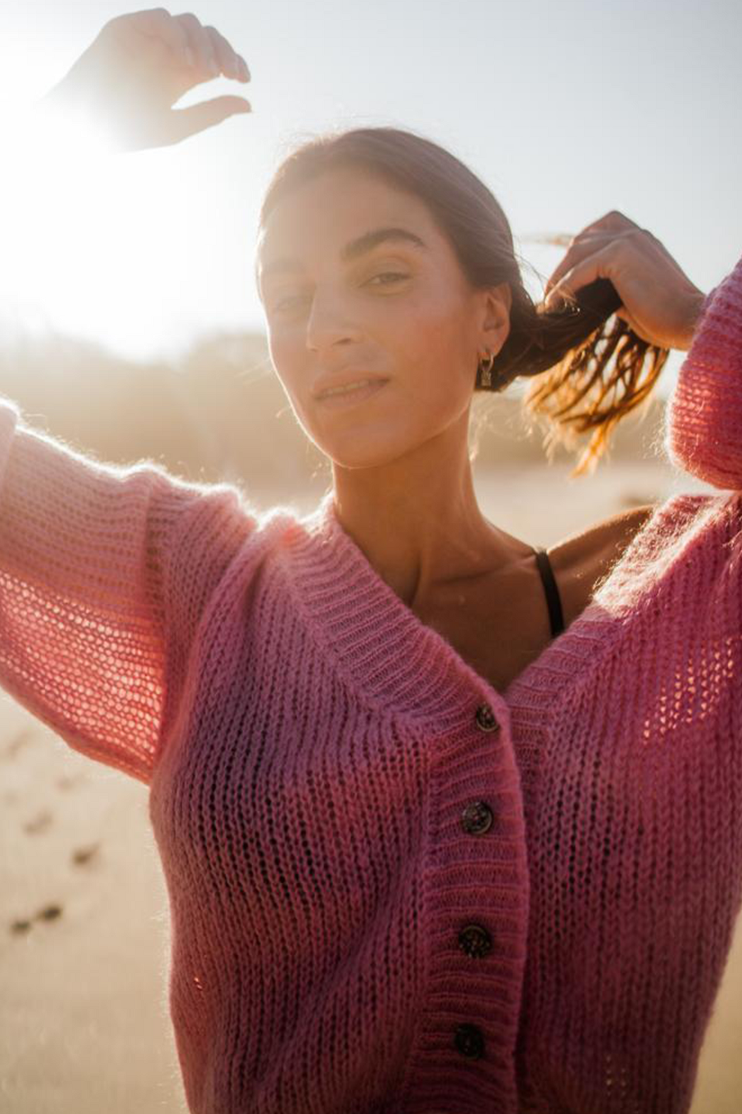 Cropped Cardigan in Wild Orchid