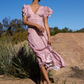 Iris in Vintage Petal Print in Antique Pink