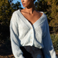 Cropped Cardigan in Pale Blue